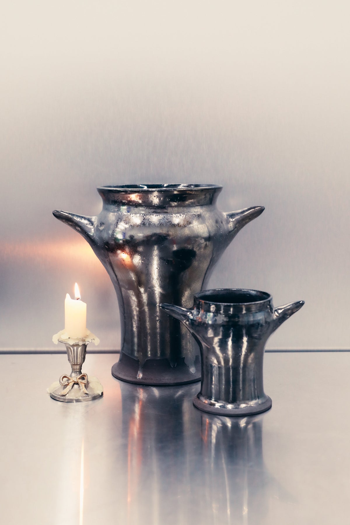 2SK Vase Small - Black Metallic