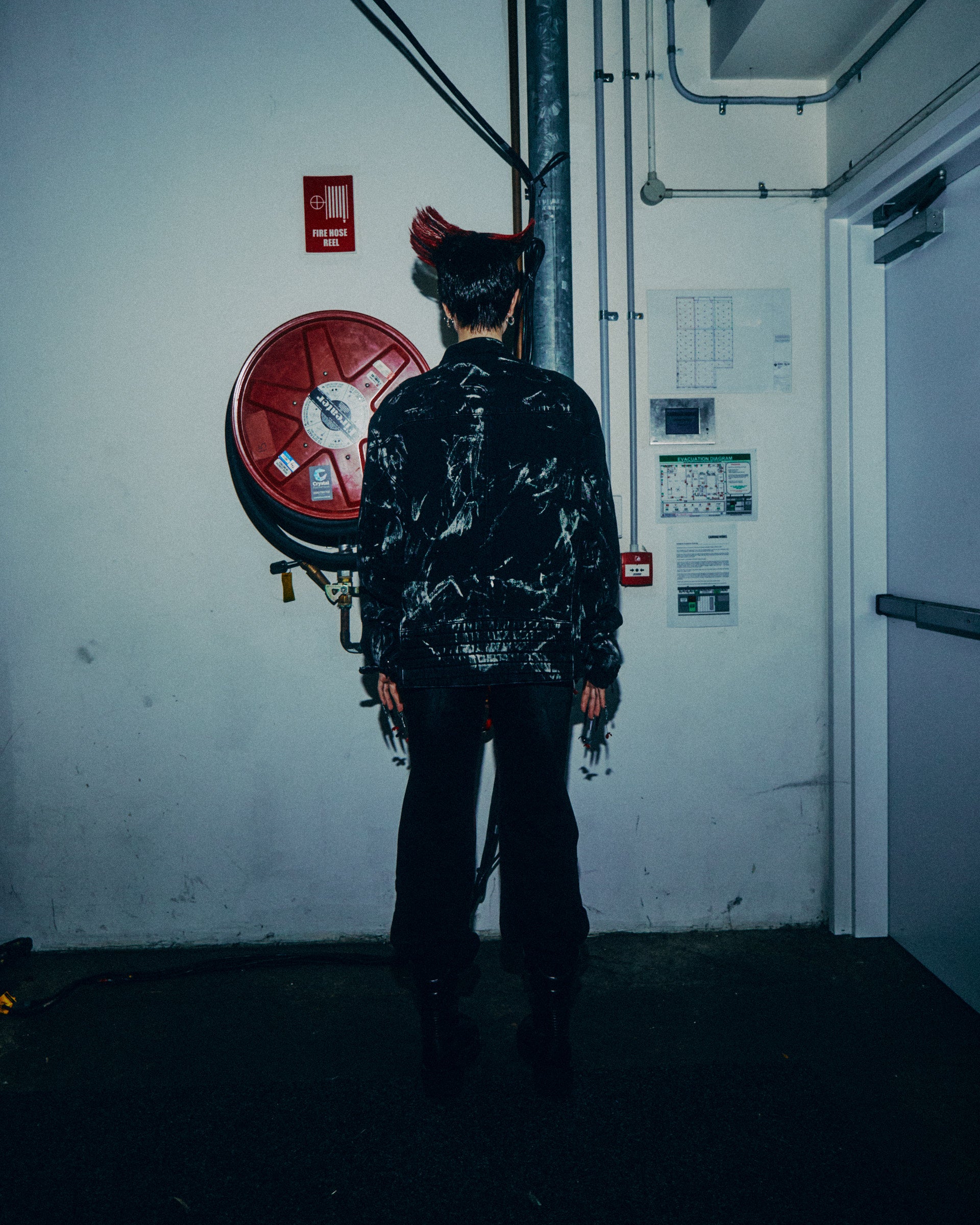 CRACK DENIM MOTORCYCLE JACKET