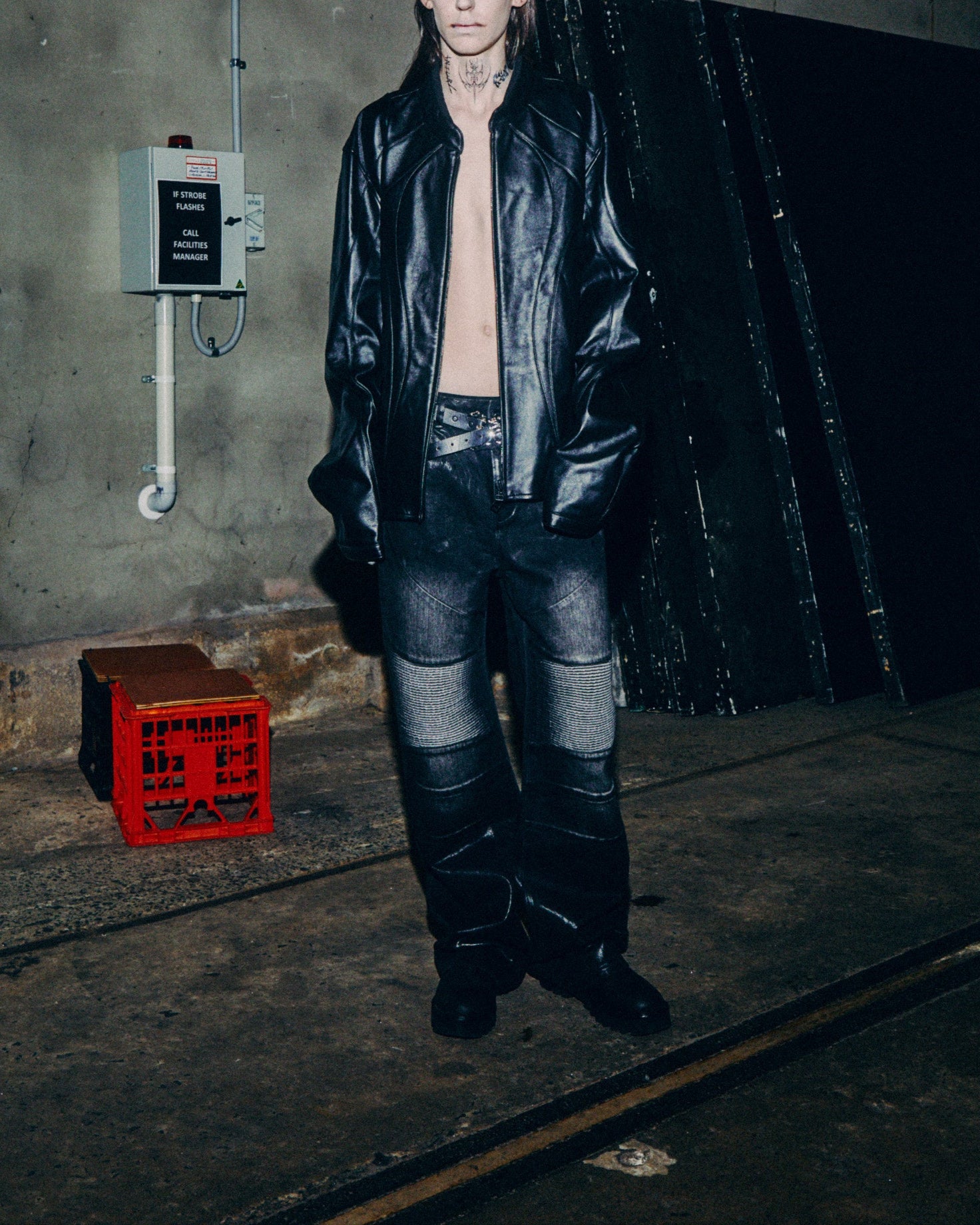 MOTORCYCLE STYLE RACER LEATHER JACKET
