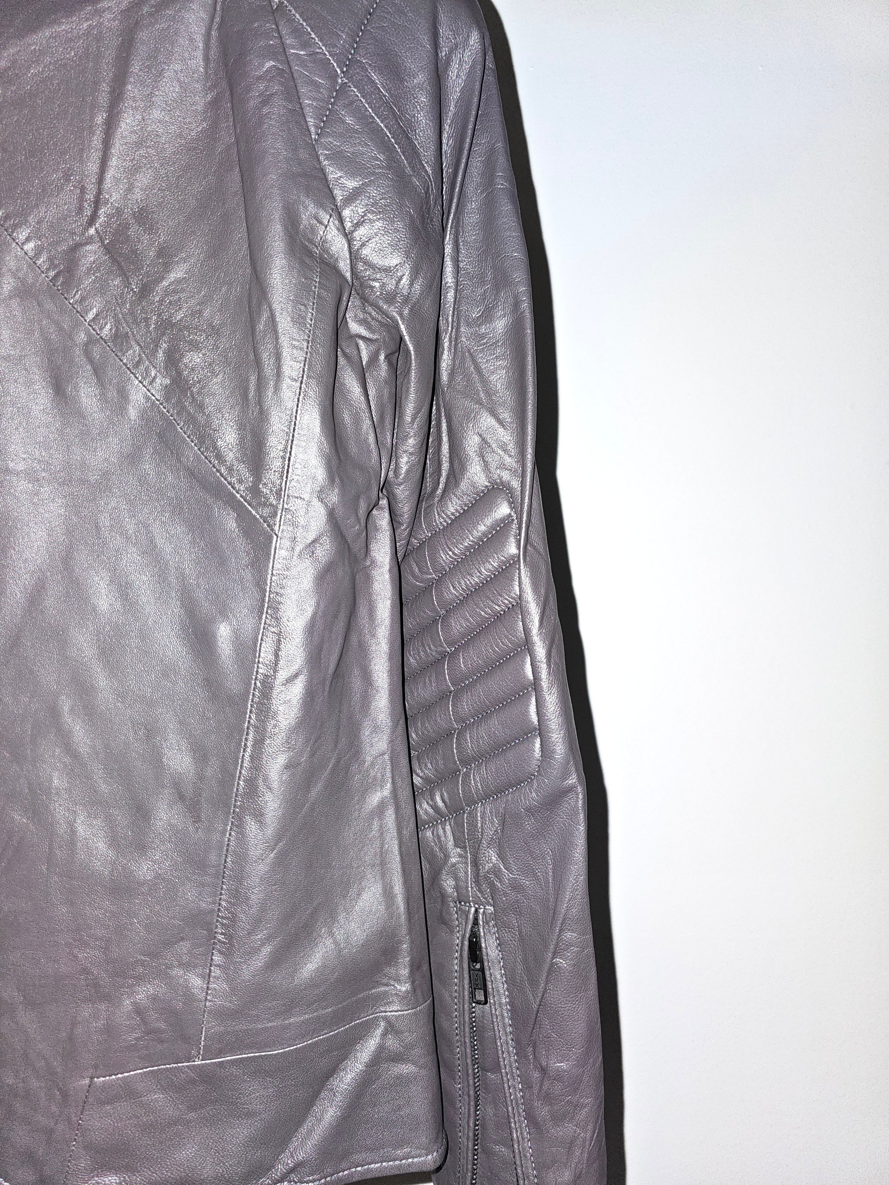 SLATE GREY LEATHER JACKET