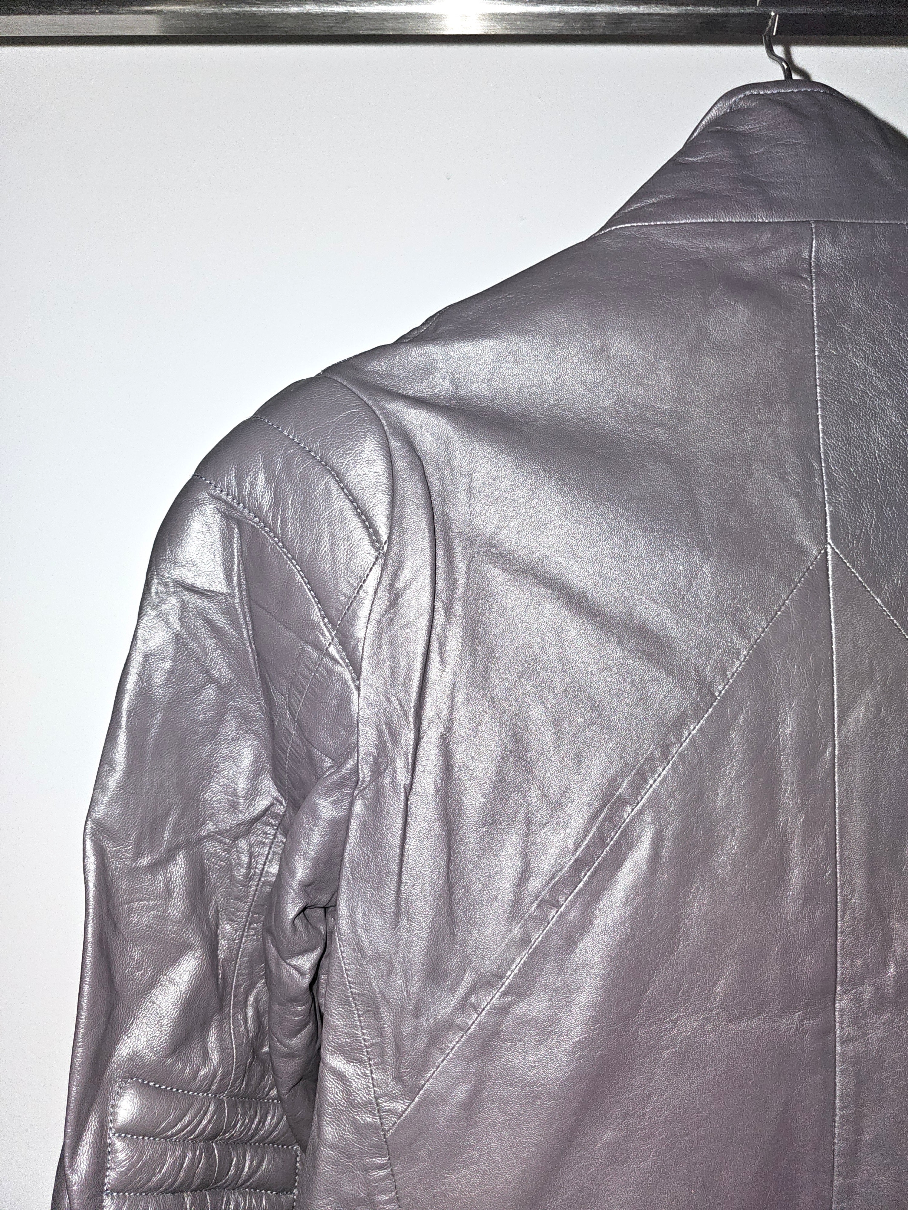 SLATE GREY LEATHER JACKET