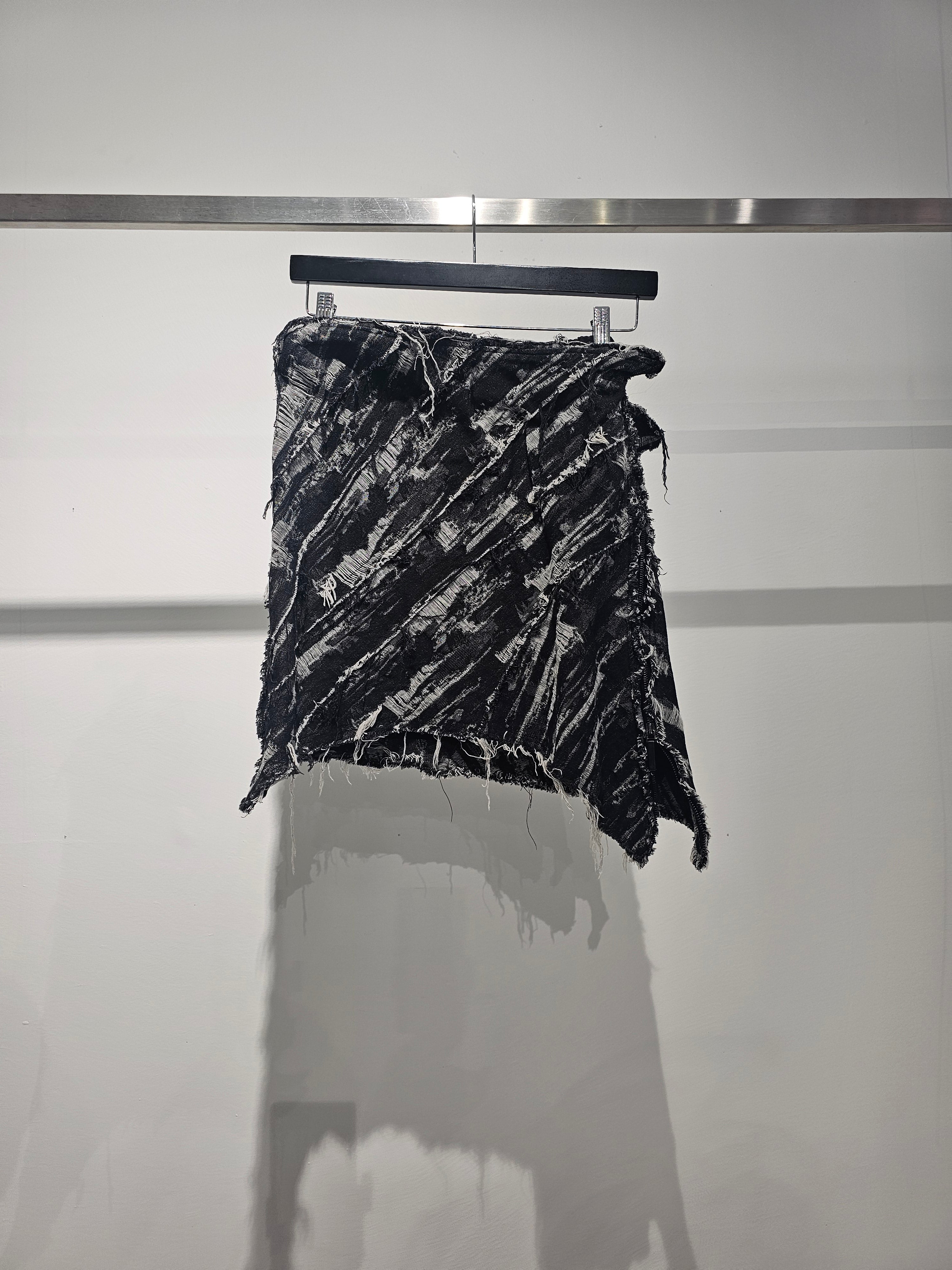 Distressed Denim Skirt