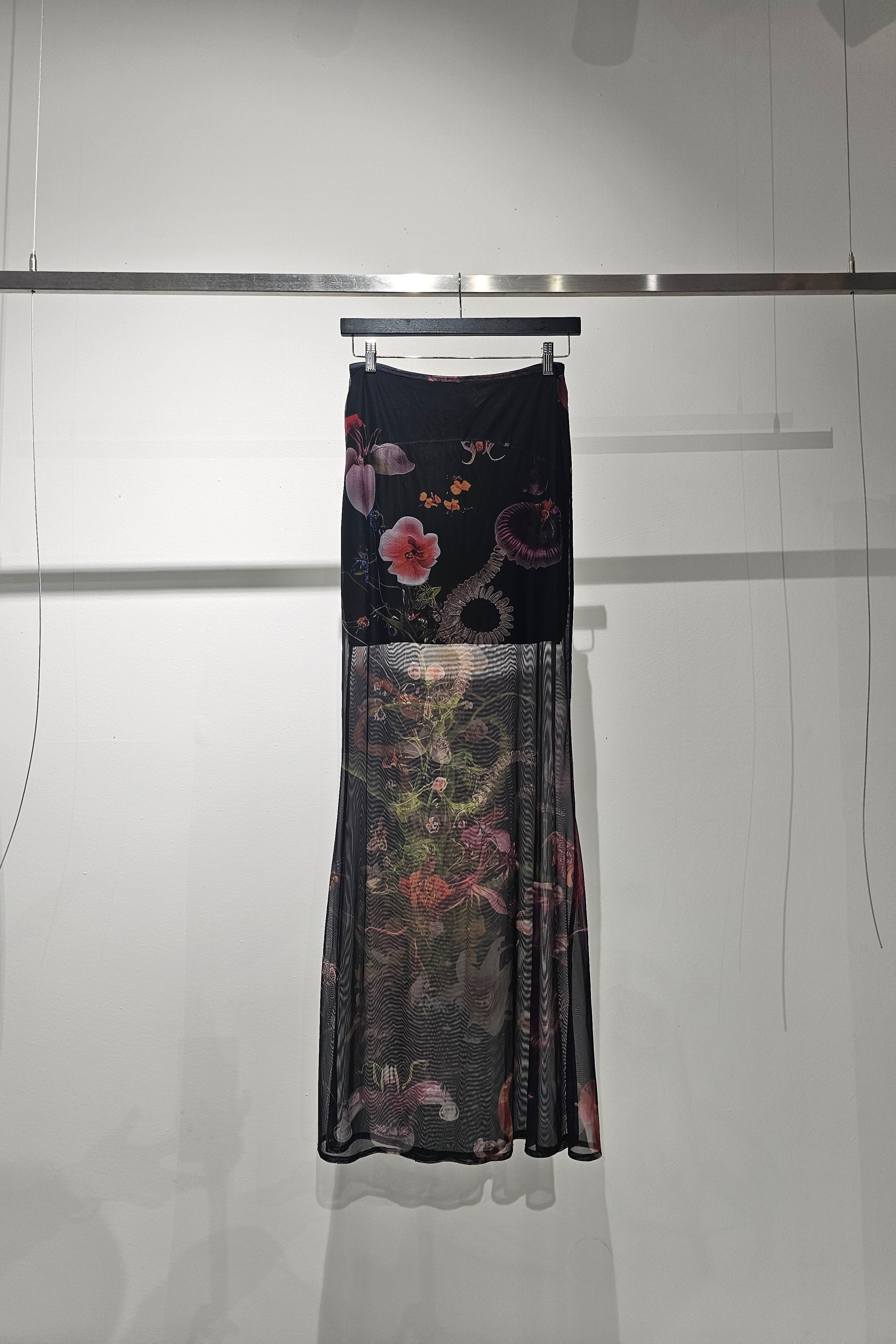 Mechanical Flowers Mesh Skirt