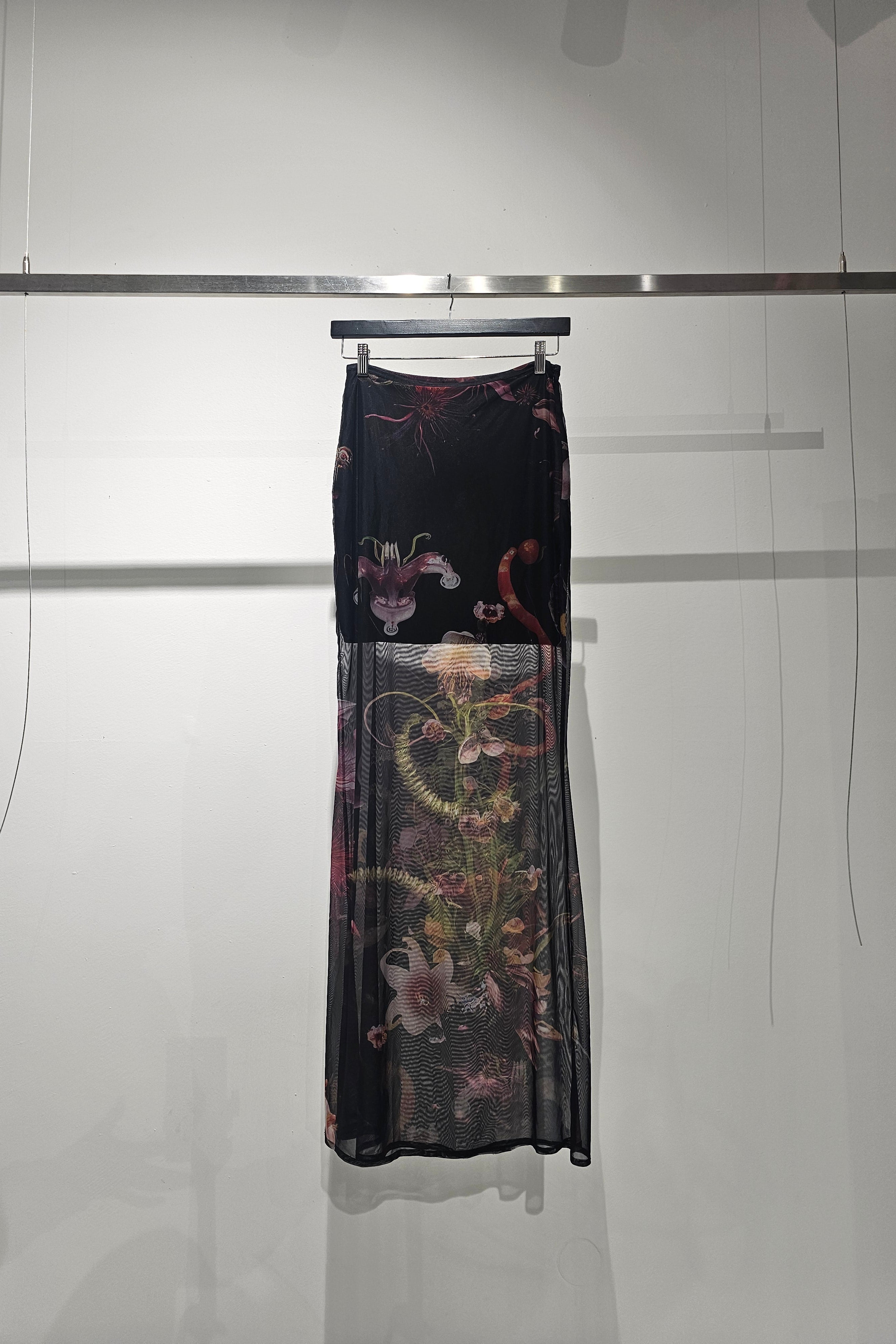 Mechanical Flowers Mesh Skirt