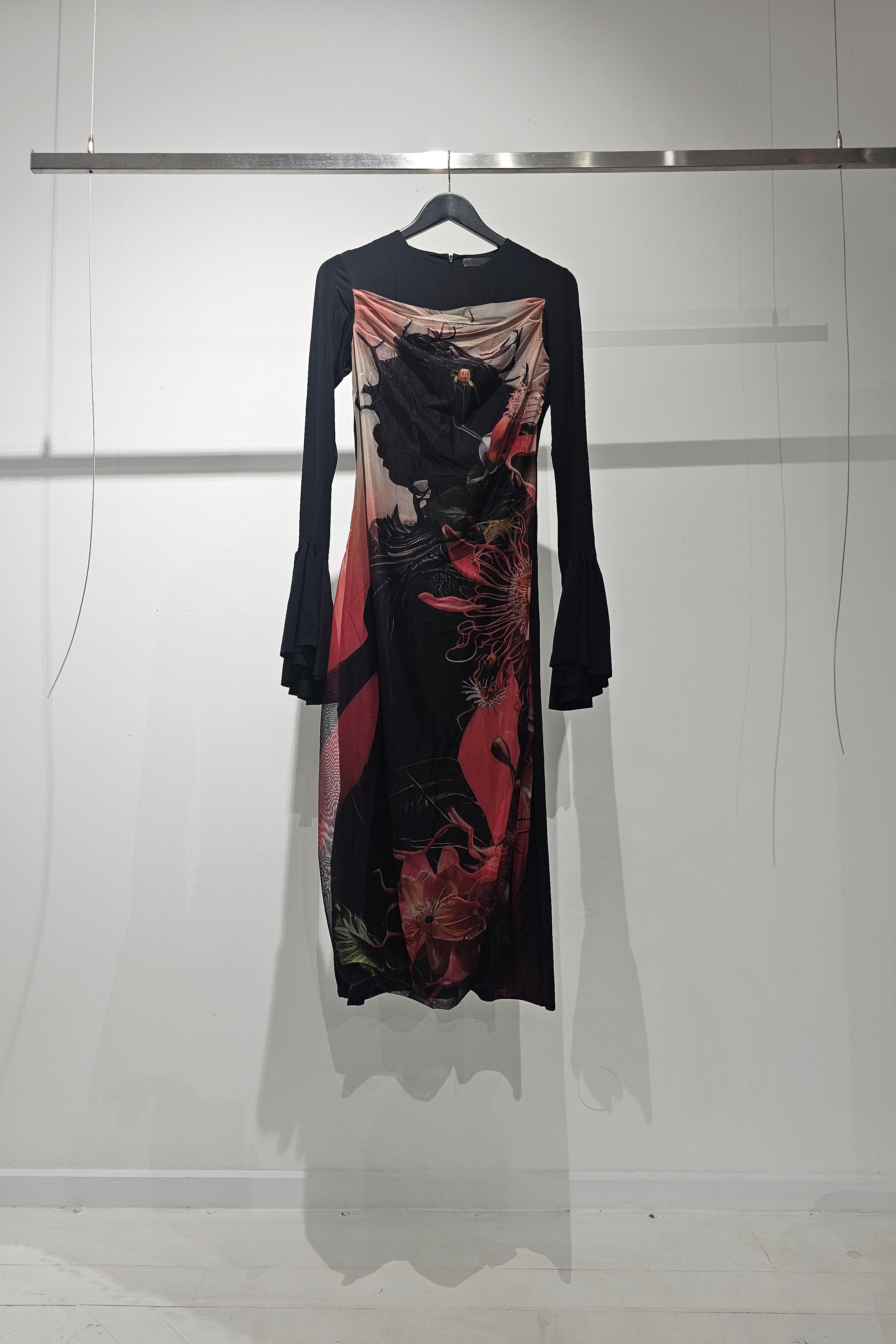 Graphic Mesh Panel Dress I