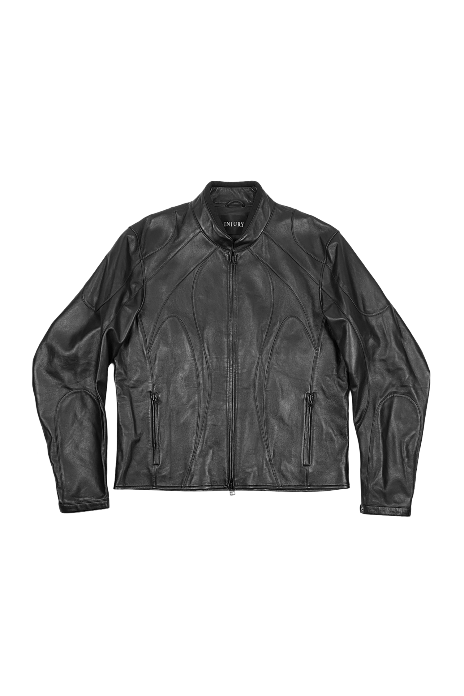 MOTORCYCLE STYLE RACER LEATHER JACKET