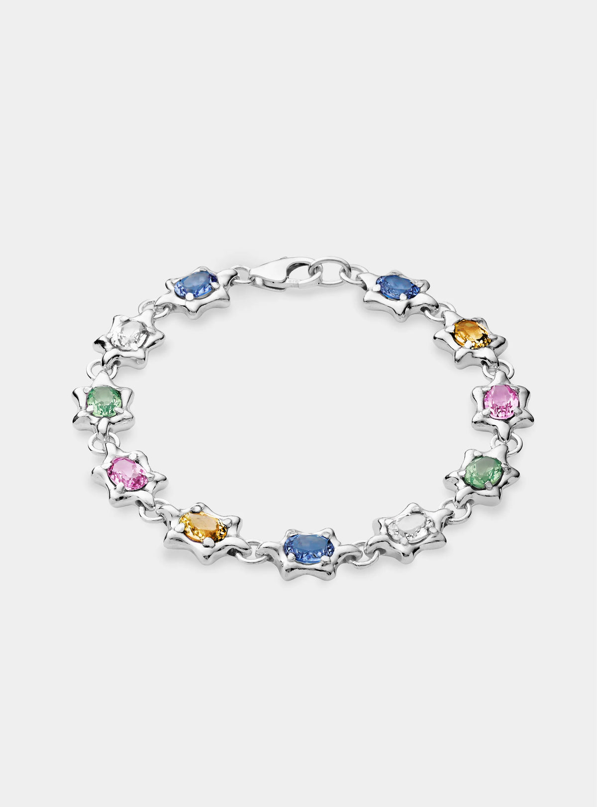 6 Point Gem Bracelet Rainbow (L)
