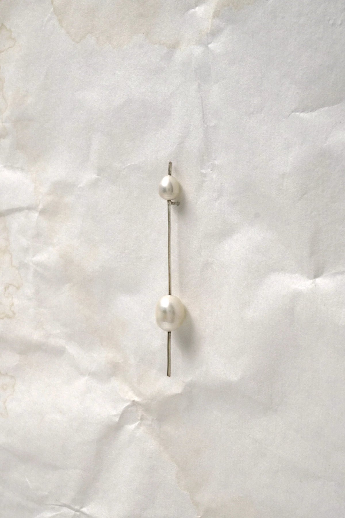 Single Silver & Pearl Earring - Composition I