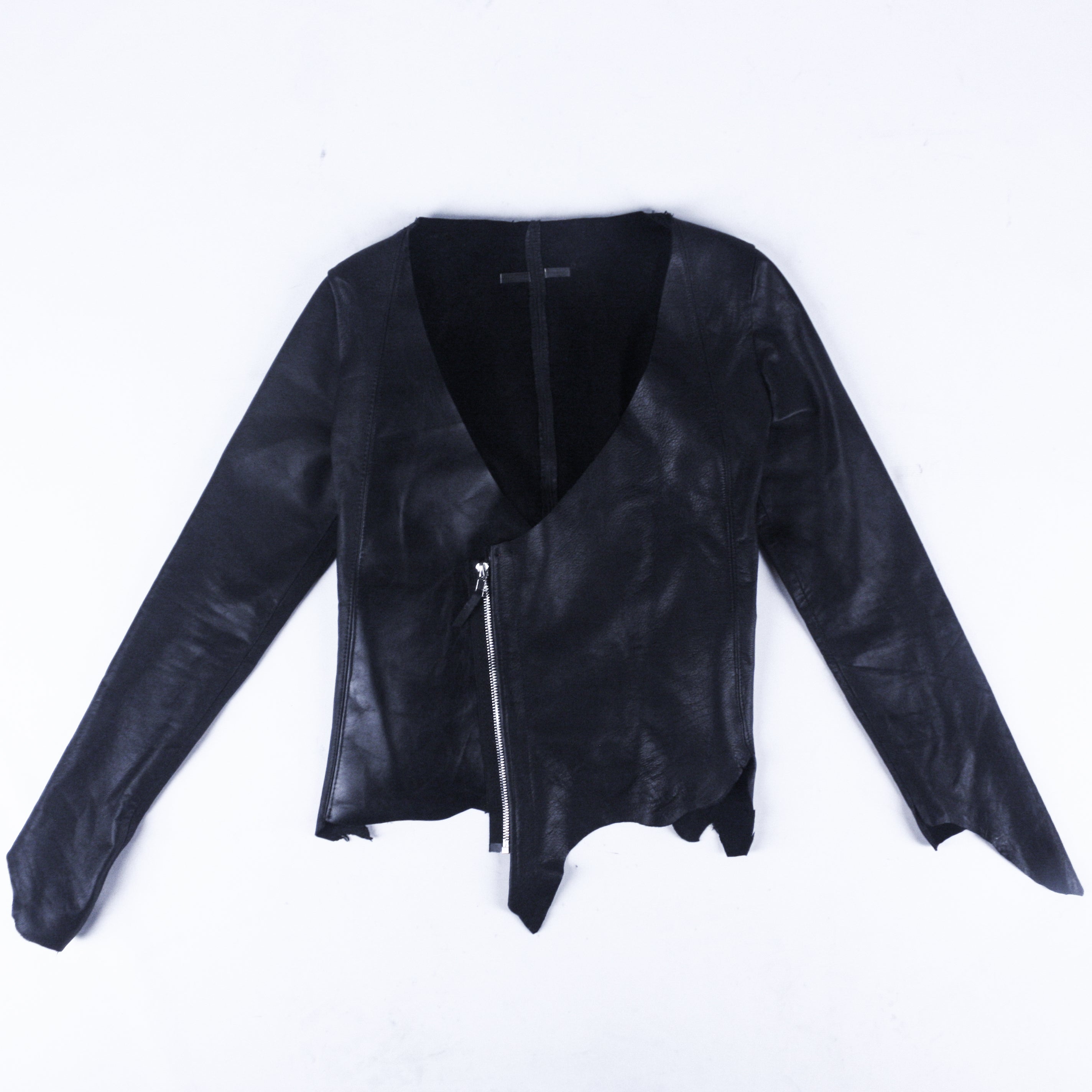 FITTED RAW LEATHER JACKET
