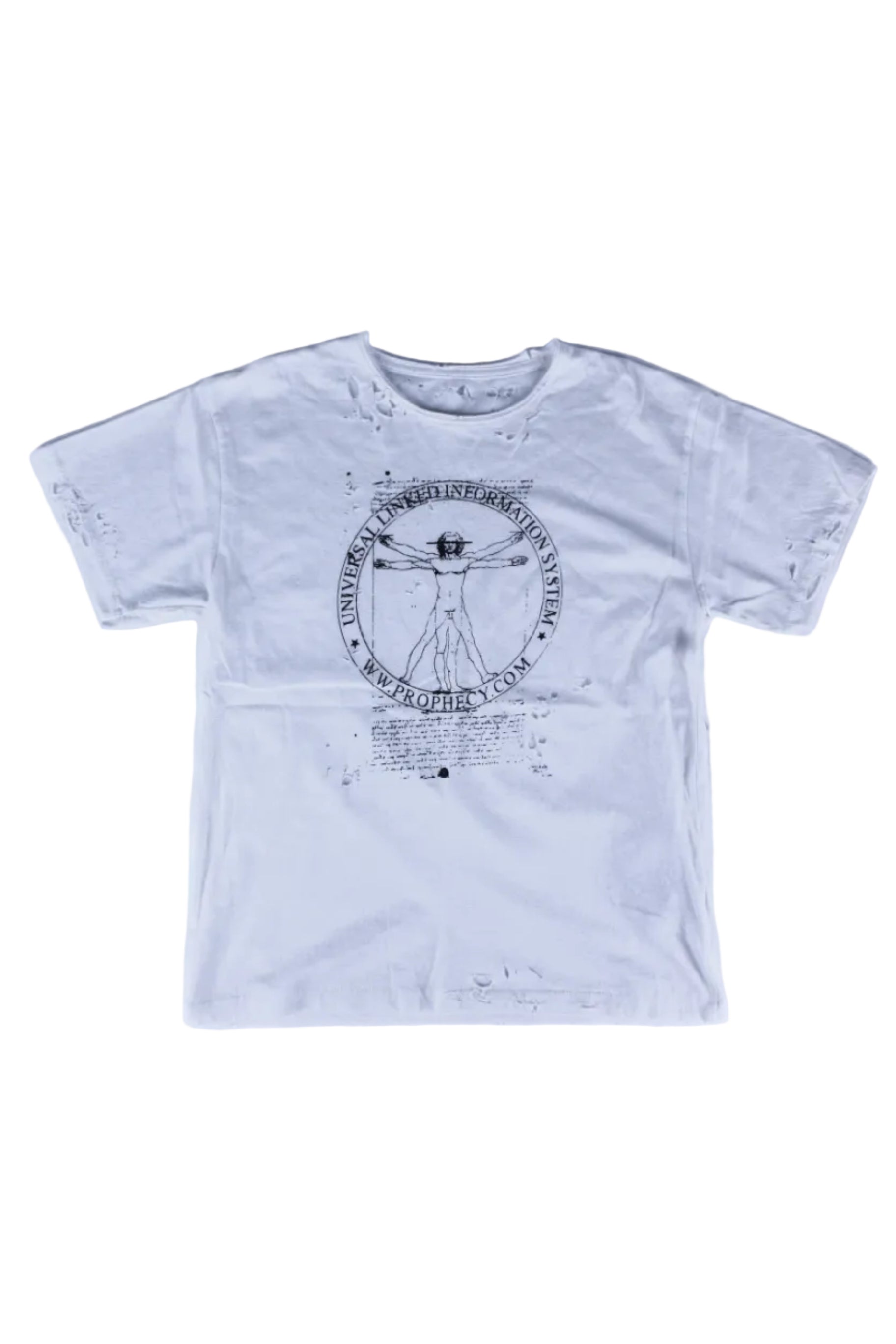 PROPHECY T-SHIRT DISTRESSED WHITE