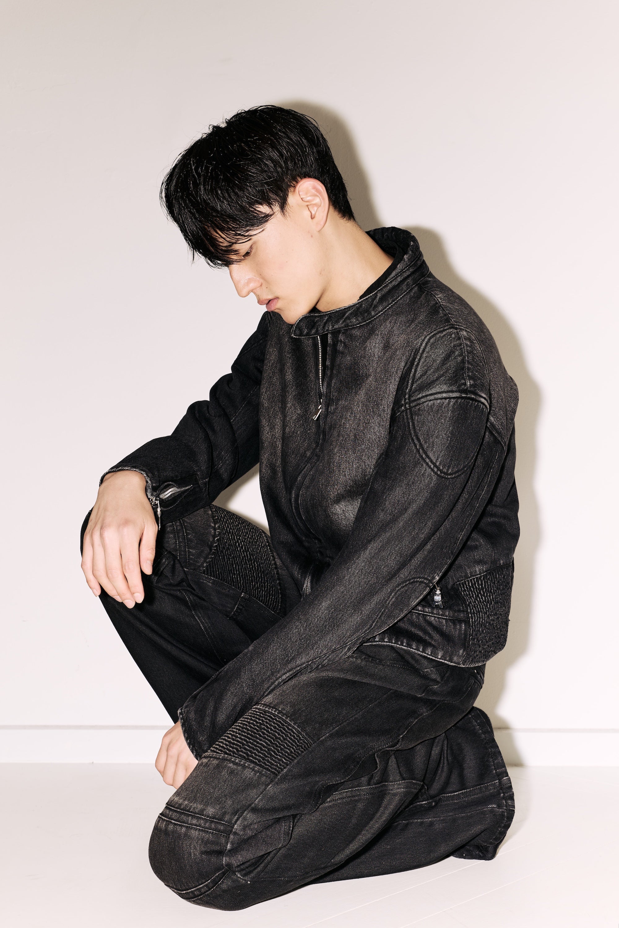 GRADIENT MOTORCYCLE DENIM JACKET