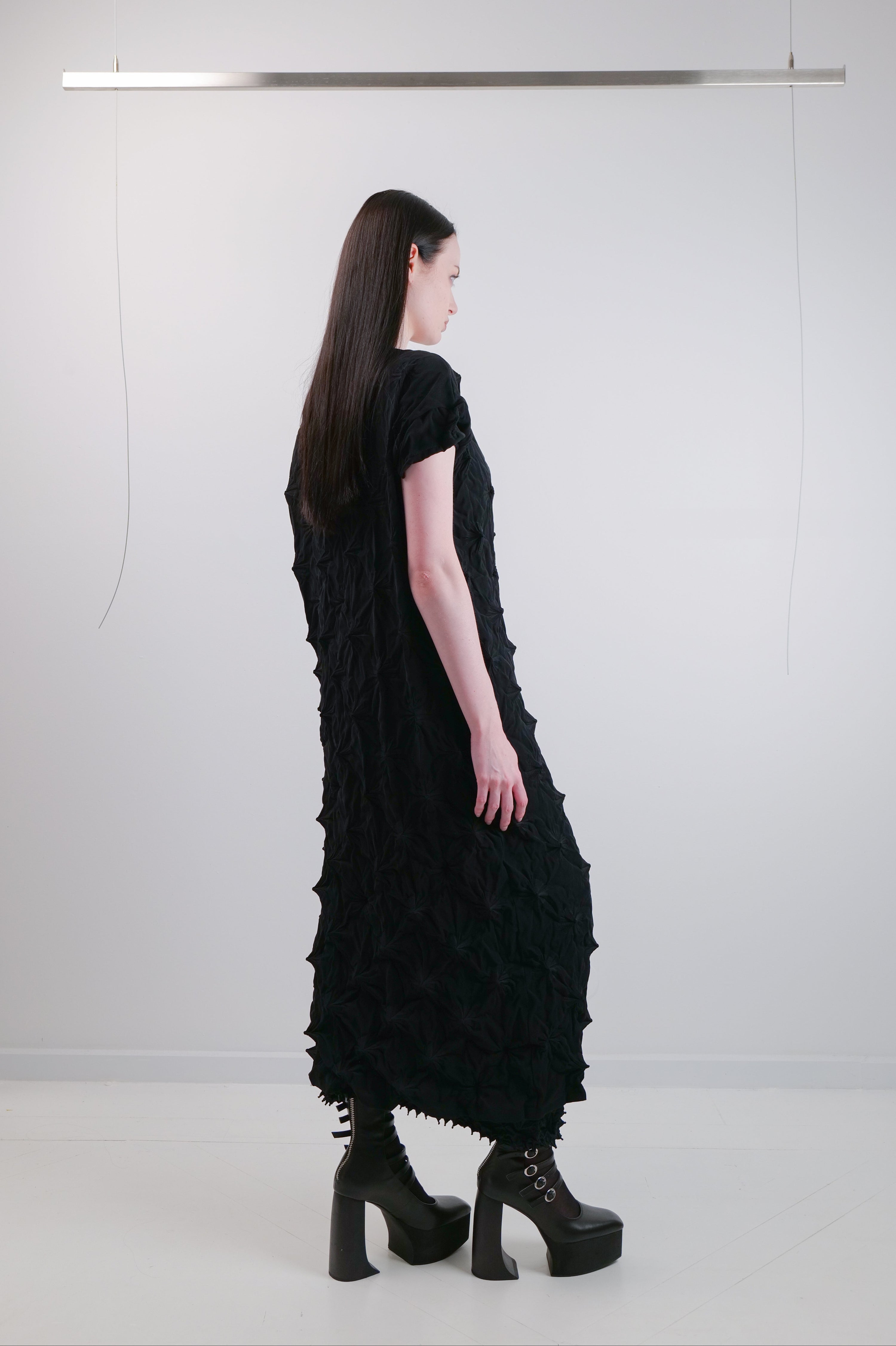 KUMO BOAT NECK OP BLACK DRESS