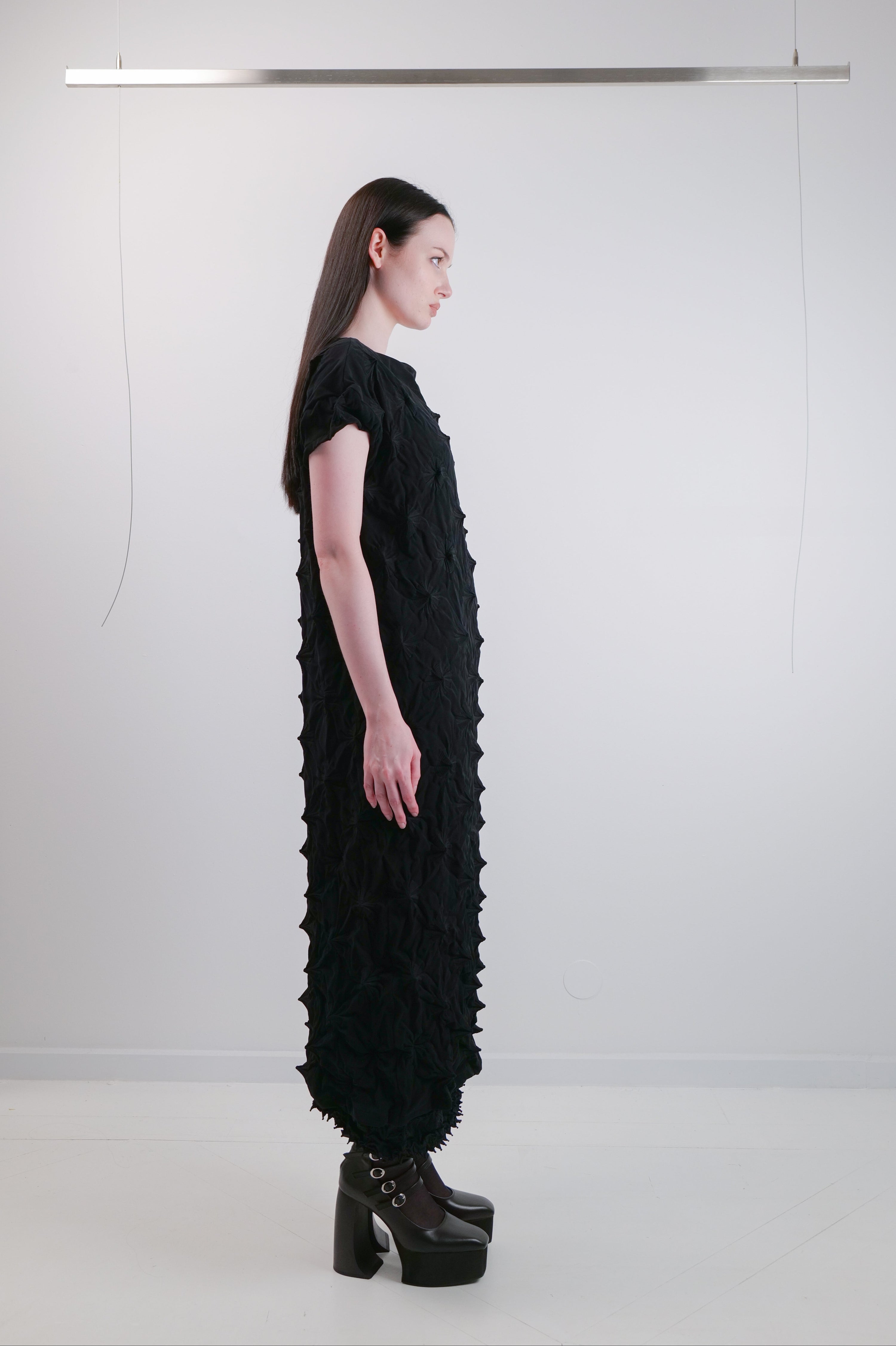 KUMO BOAT NECK OP BLACK DRESS