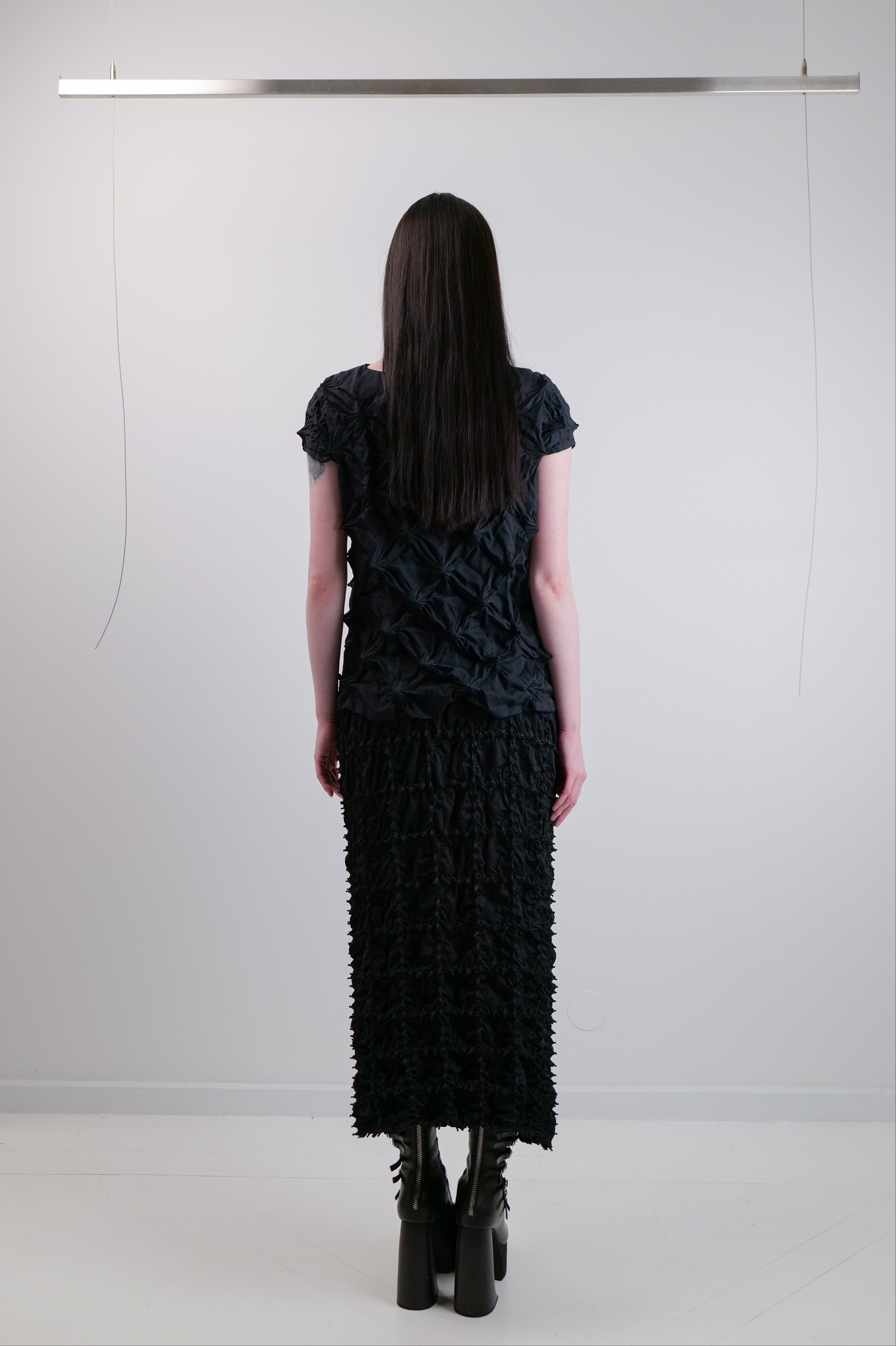 KUMO BLOCK-CHECK SKIRT