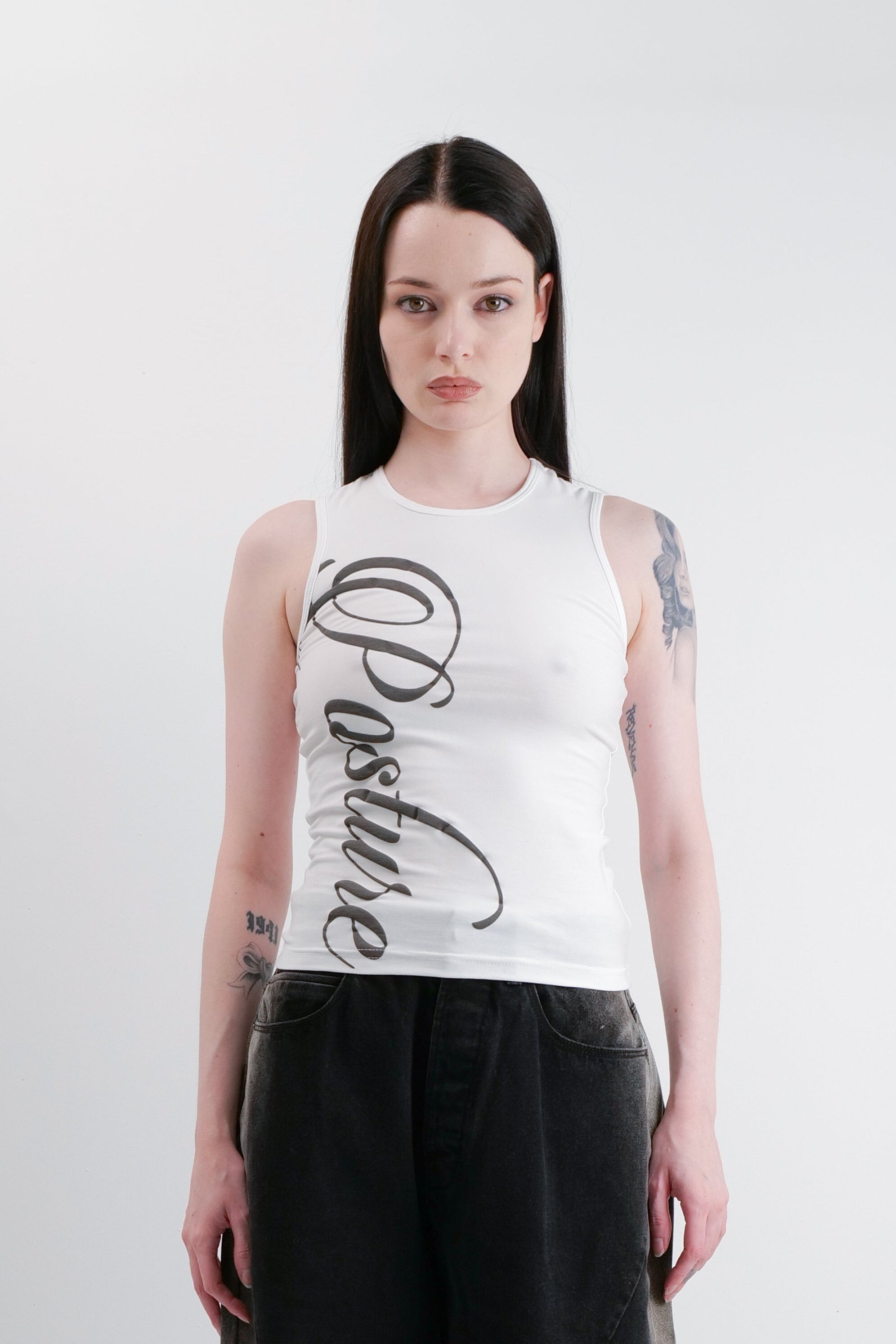 SCRIPT SINGLET TOP