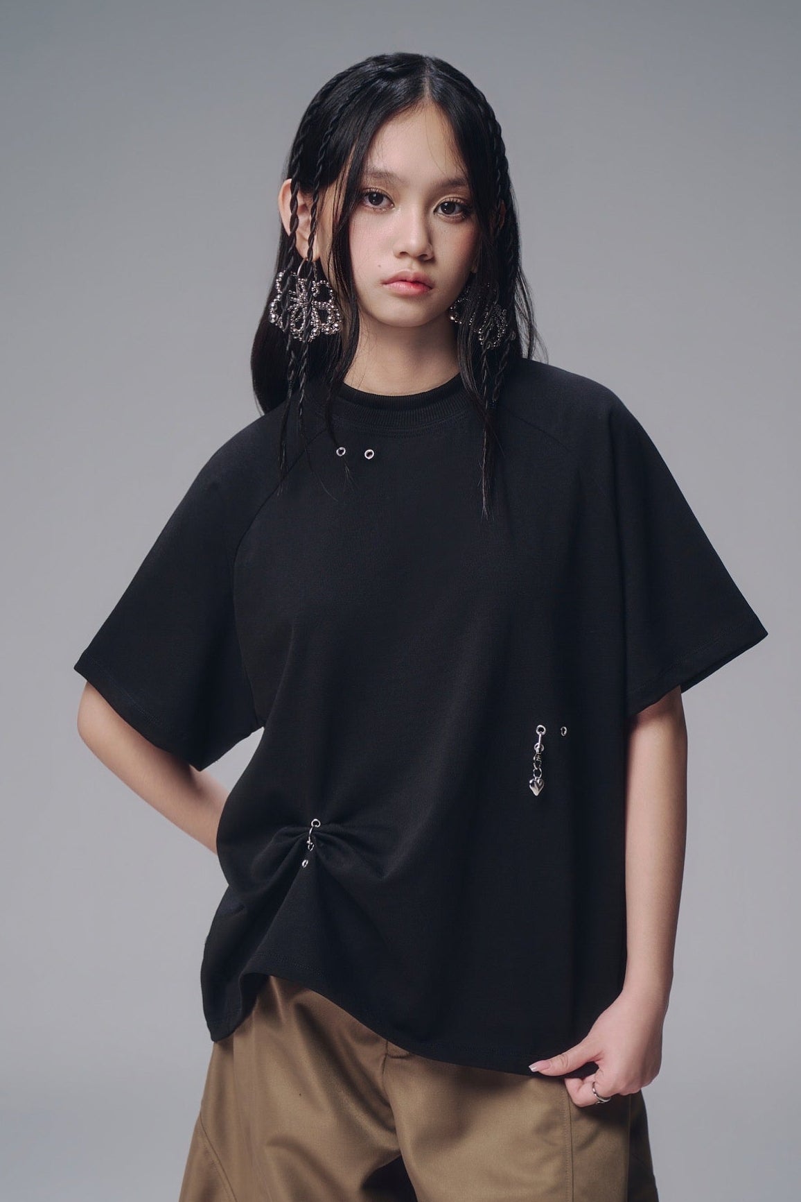 BUNNY CHARM SHIRT - BLACK